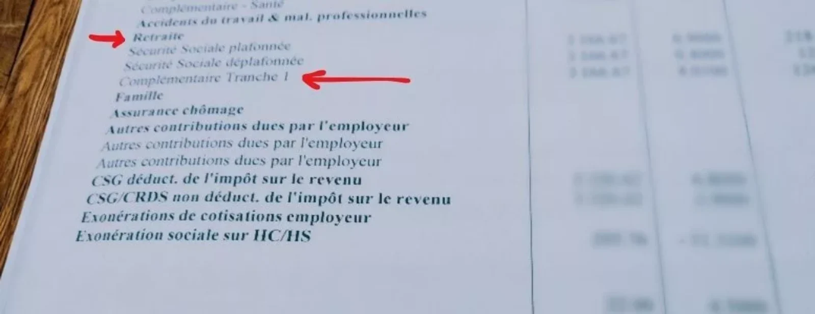 complémentaire tranche 1 bulletin de paie